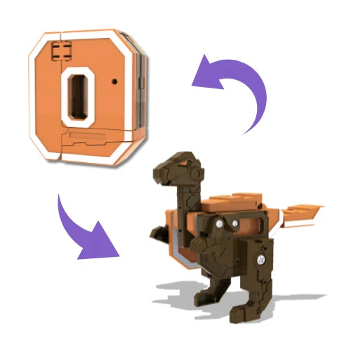 Transforming Dinosaur Number Toy for Ages 5 and Up, Supplied in a Stackable Container for Quiet Play — 0 -> Valoseraptor