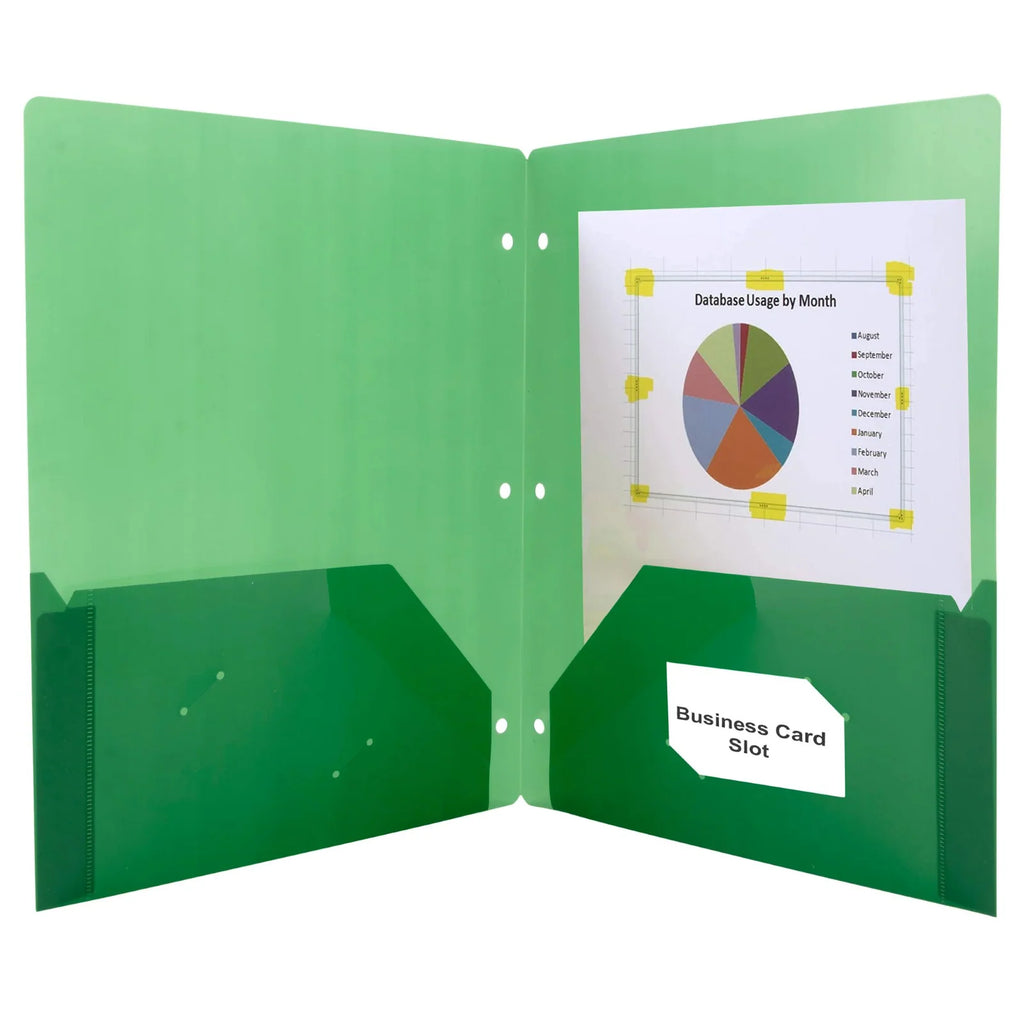 Translucent Two-Pocket Poly Folders in Cases of 100