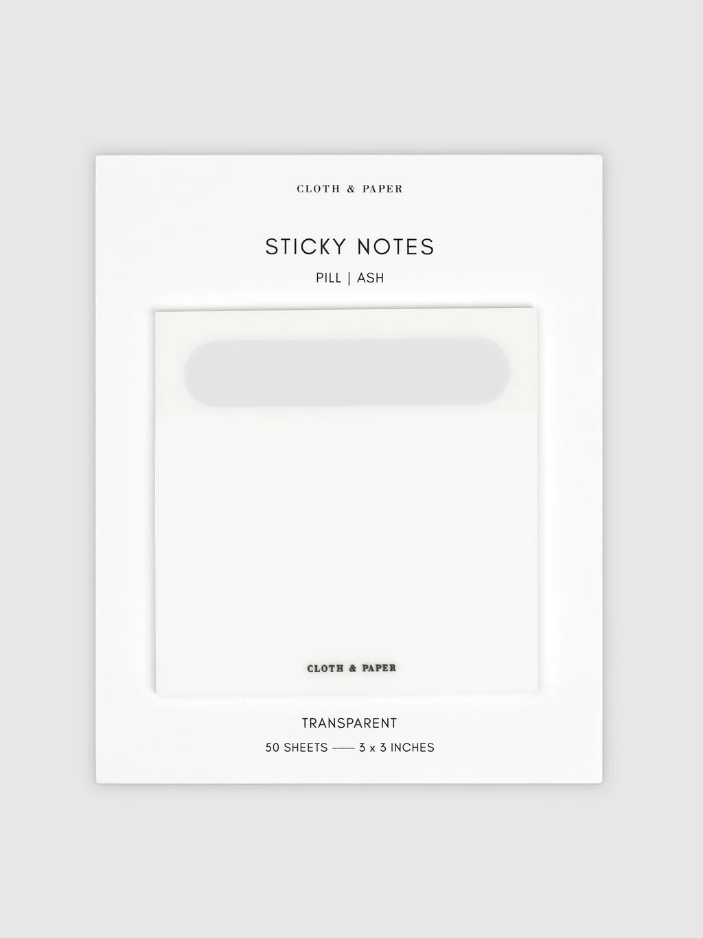 Transparent Sticky Notes with Colored Pill Tab Header, Self-Adhesive 3 x 3 Inch Square Memo Sheets
