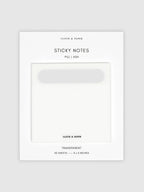 Transparent Sticky Notes with Colored Pill Tab Header, Self-Adhesive 3 x 3 Inch Square Memo Sheets