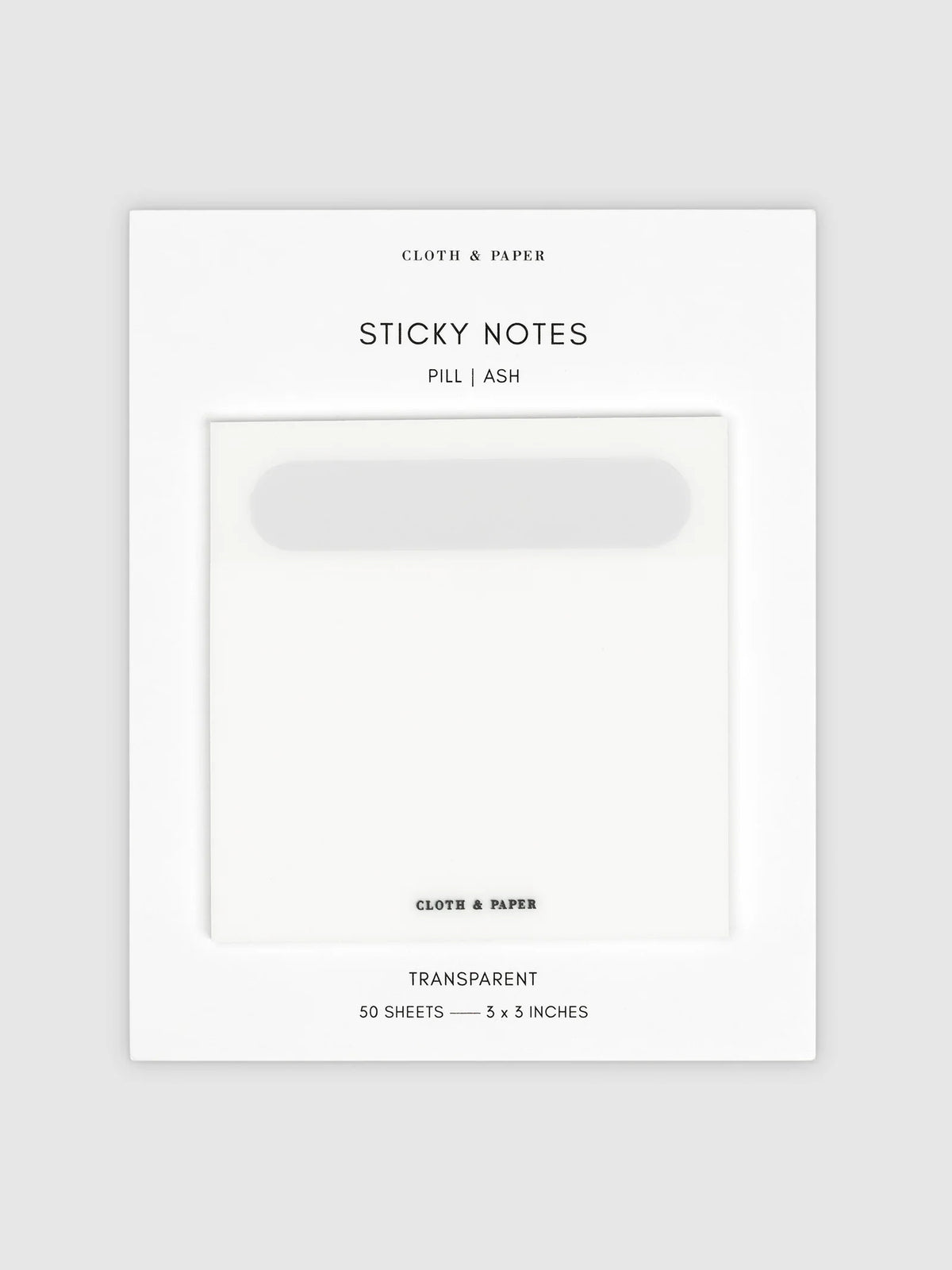 Transparent Sticky Notes with Colored Pill Tab Header, Self-Adhesive 3 x 3 Inch Square Memo Sheets