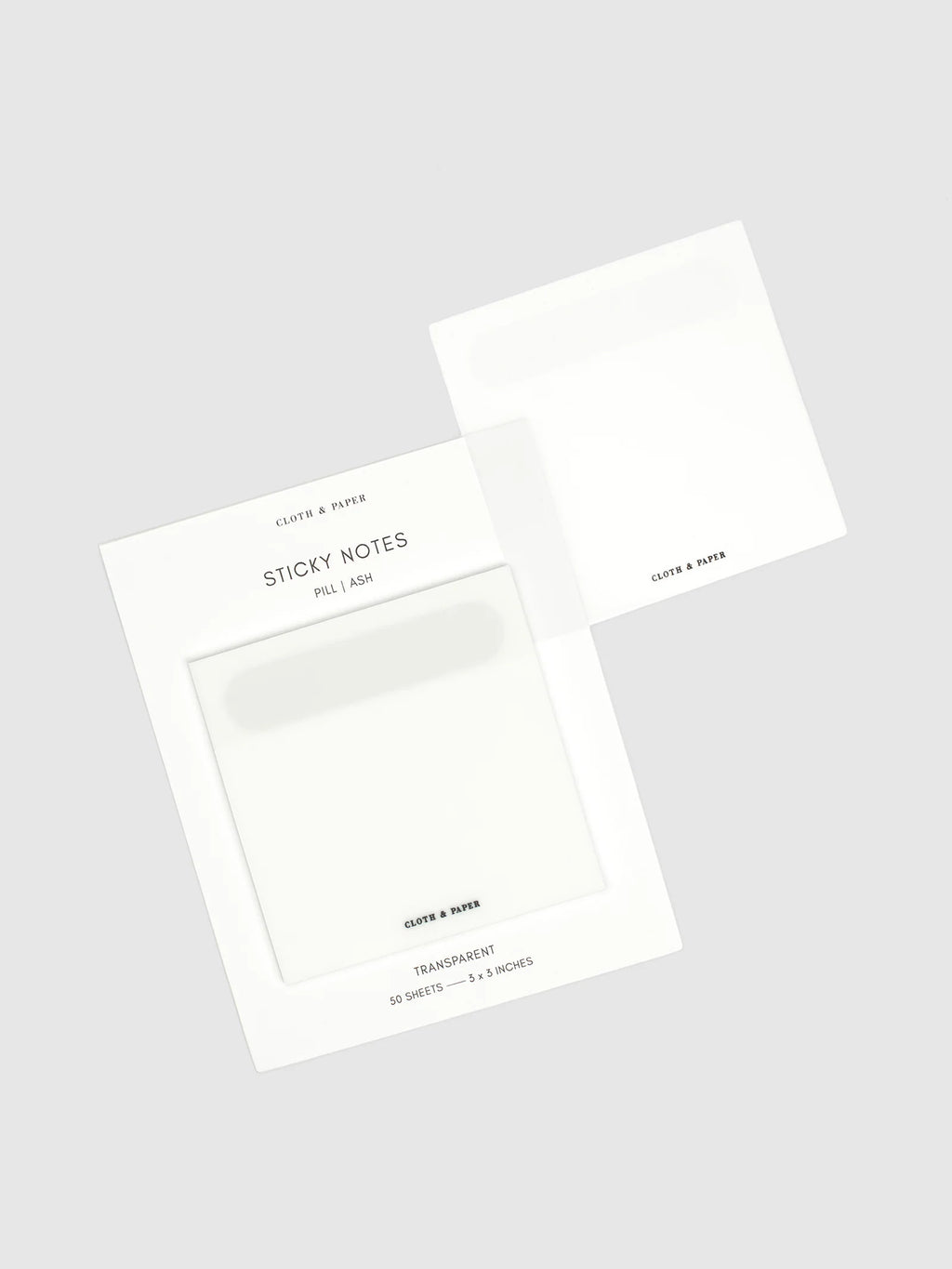 Transparent Sticky Notes with Colored Pill Tab Header, Self-Adhesive 3 x 3 Inch Square Memo Sheets