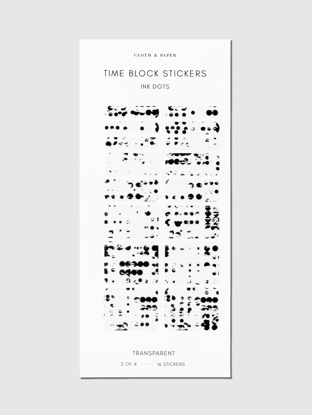 Transparent Time Block Sticker Set for Planner Scheduling with Rounded Boxes in Ten Colorway