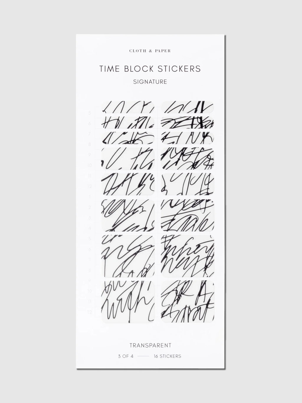 Transparent Time Block Sticker Set for Planner Scheduling with Rounded Boxes in Ten Colorway