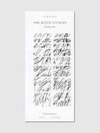 Transparent Time Block Sticker Set for Planner Scheduling with Rounded Boxes in Ten Colorway