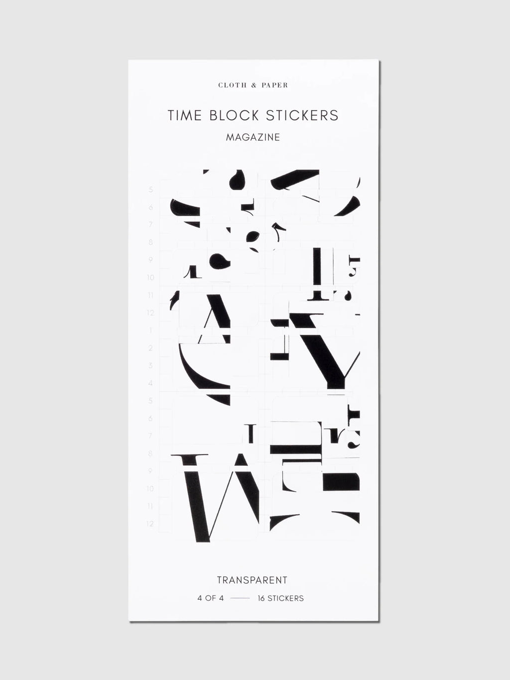 Transparent Time Block Sticker Set for Planner Scheduling with Rounded Boxes in Ten Colorway