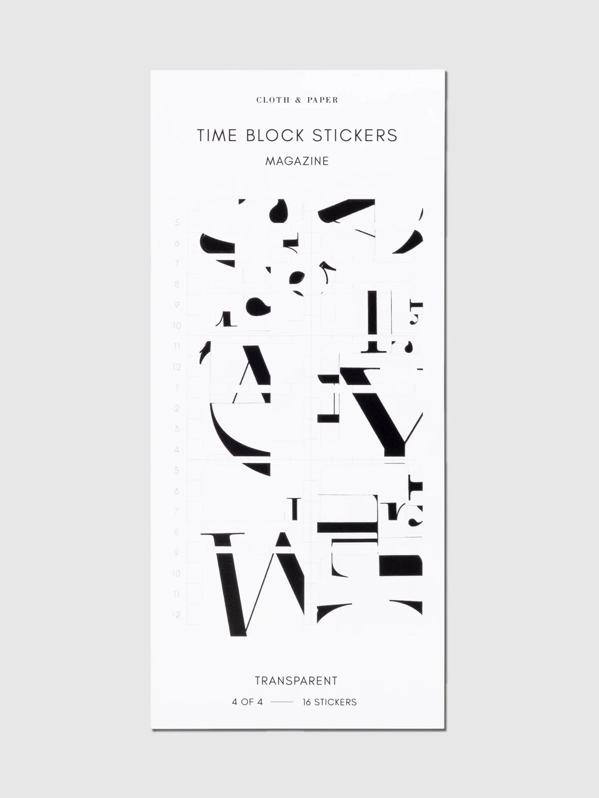 Transparent Time Block Sticker Set for Planner Scheduling with Rounded Boxes in Ten Colorway