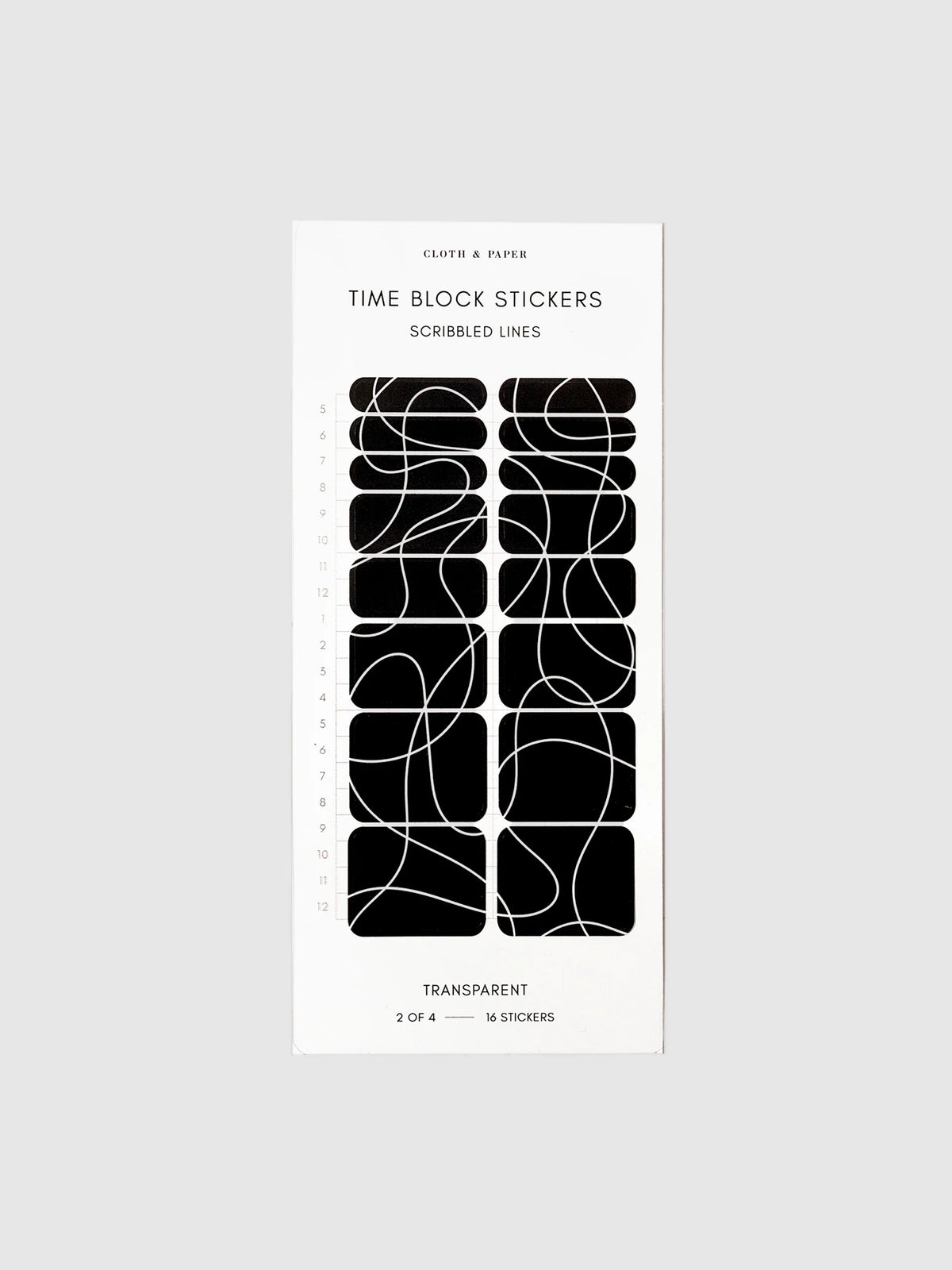 Transparent Time Block Sticker Set for Planner Scheduling with Rounded Boxes in Ten Colorway
