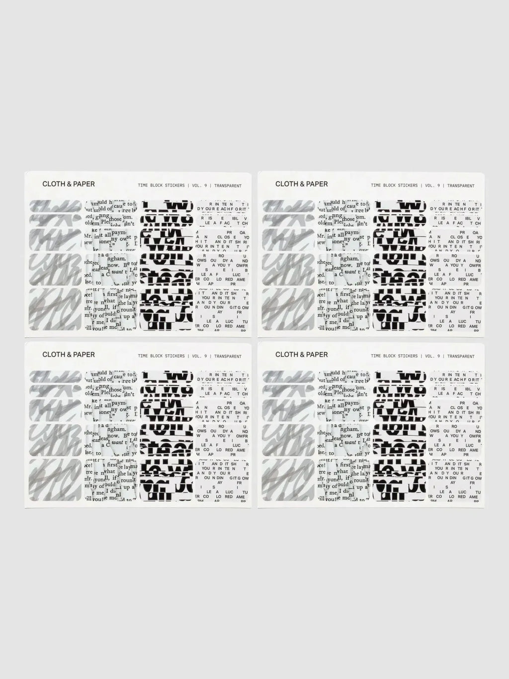 Transparent Time Block Sticker Set for Planner Scheduling with Rounded Boxes in Ten Colorway