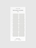 Transparent Time Block Sticker Set for Planner Scheduling with Rounded Boxes in Ten Colorway