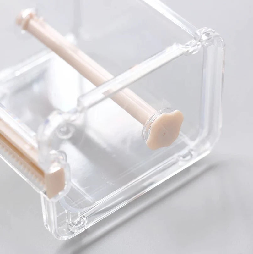 Transparent Washi Tape Cutter Organizer for 4–10 Rolls, Stackable Desk Storage for Journaling and Scrapbooking