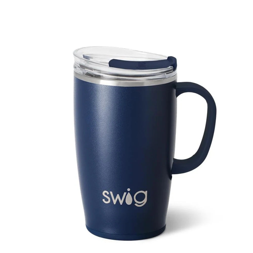 Travel Mug in Matte Navy, 18oz Insulated Stainless Steel