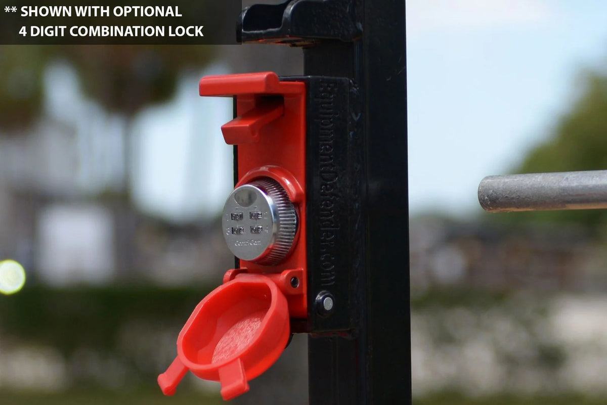 Trimmer Rack for Open and Enclosed Trailers with Adjustable Motor Support and Included Keyed Lock