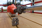 Trimmer Rack for Open and Enclosed Trailers with Adjustable Motor Support and Included Keyed Lock