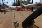 Trimmer Rack for Open and Enclosed Trailers with Adjustable Motor Support and Included Keyed Lock