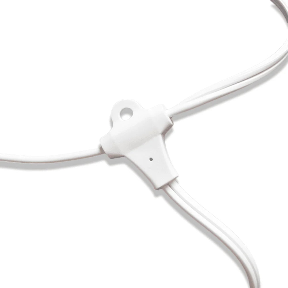 Triple Socket Pendant Lamp Cord in White, 19 Feet Long