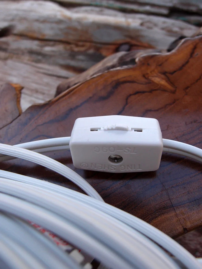 Triple Socket Pendant Lamp Cord in White, 19 Feet Long