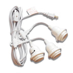 Triple Socket Pendant Lamp Cord in White, 19 Feet Long