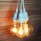 Triple Socket Pendant Lamp Cord in White, 19 Feet Long