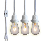 Triple Socket Pendant Lamp Cord in White, 19 Feet Long