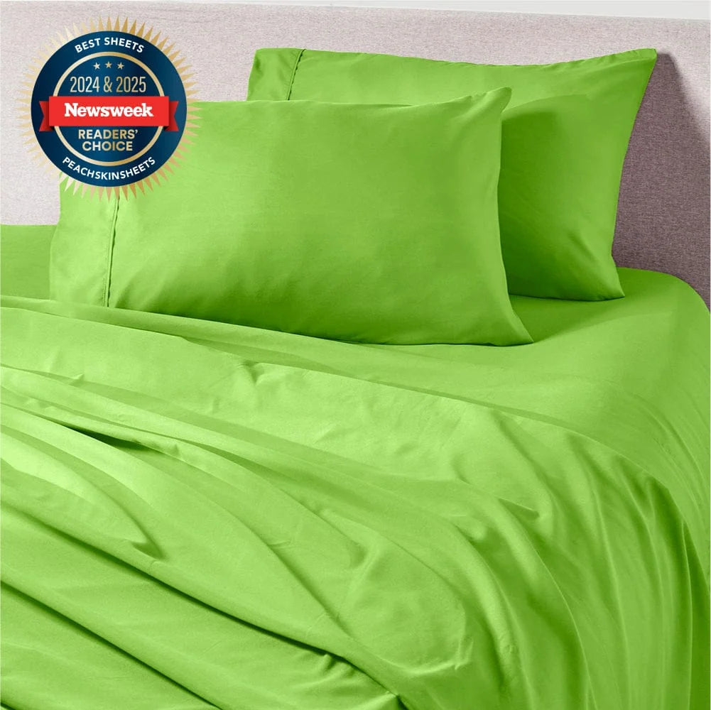Tropical Lime Sheet Set with Breathable Bedding and European Envelope Pillowcase Closures · Tropical lime color theme
