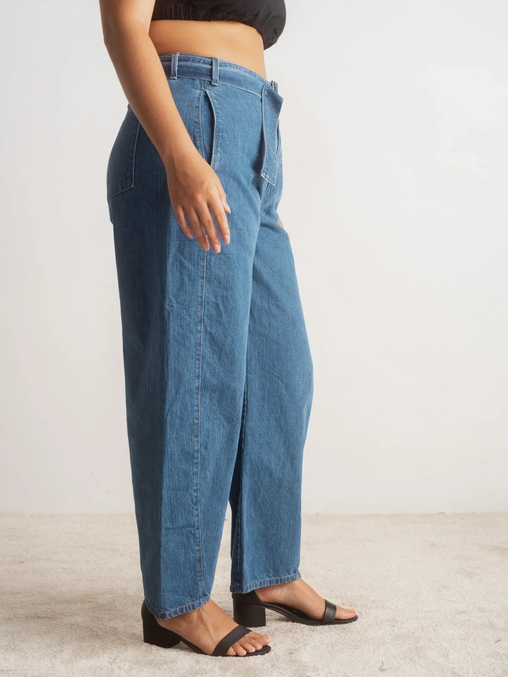 Trouser Sewing Pattern in PDF Format for a High Waist and Sculptural Leg Shape, Including Both Size Ranges