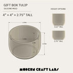 Tulip Gift Box Silicone Mold for Vessel or Lid Casting in Transparent Platinum Cure Silicone