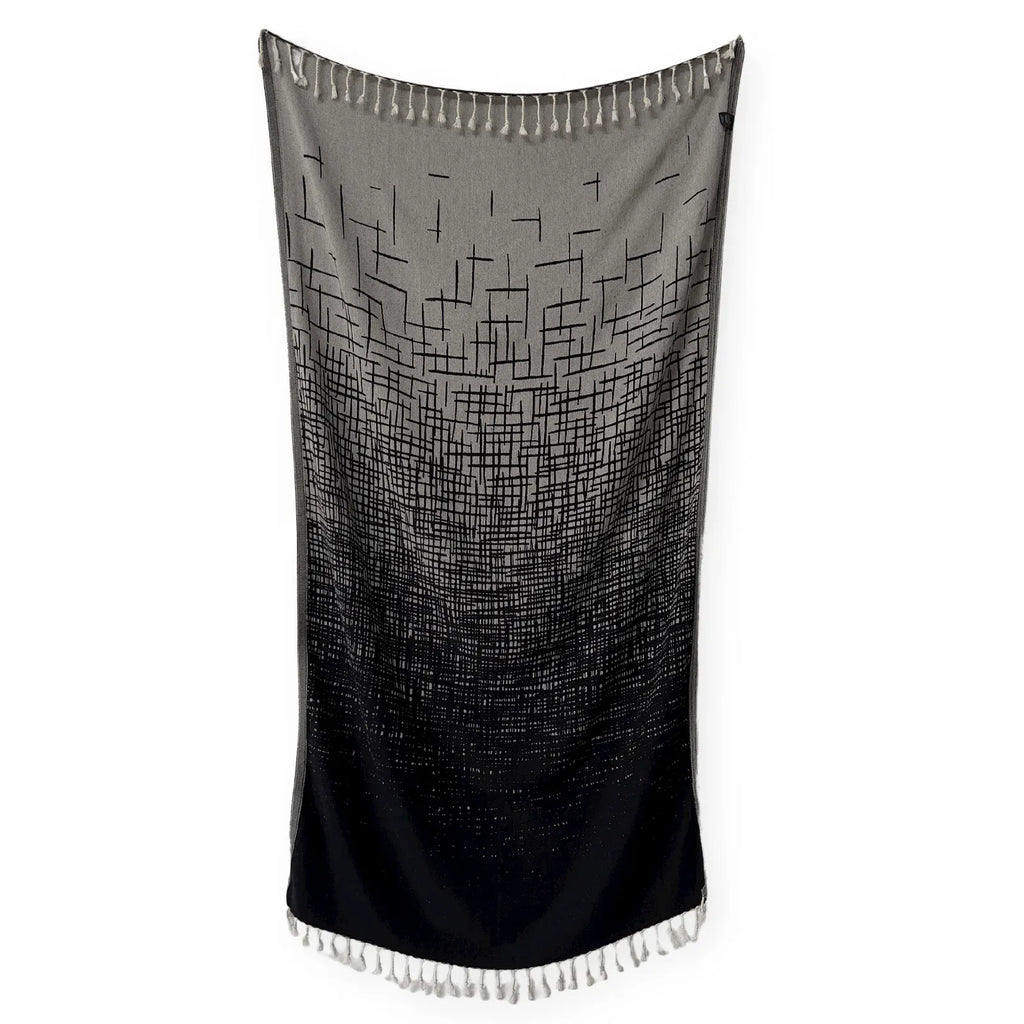 Turkish Cotton Beach and Pool Towel, Black