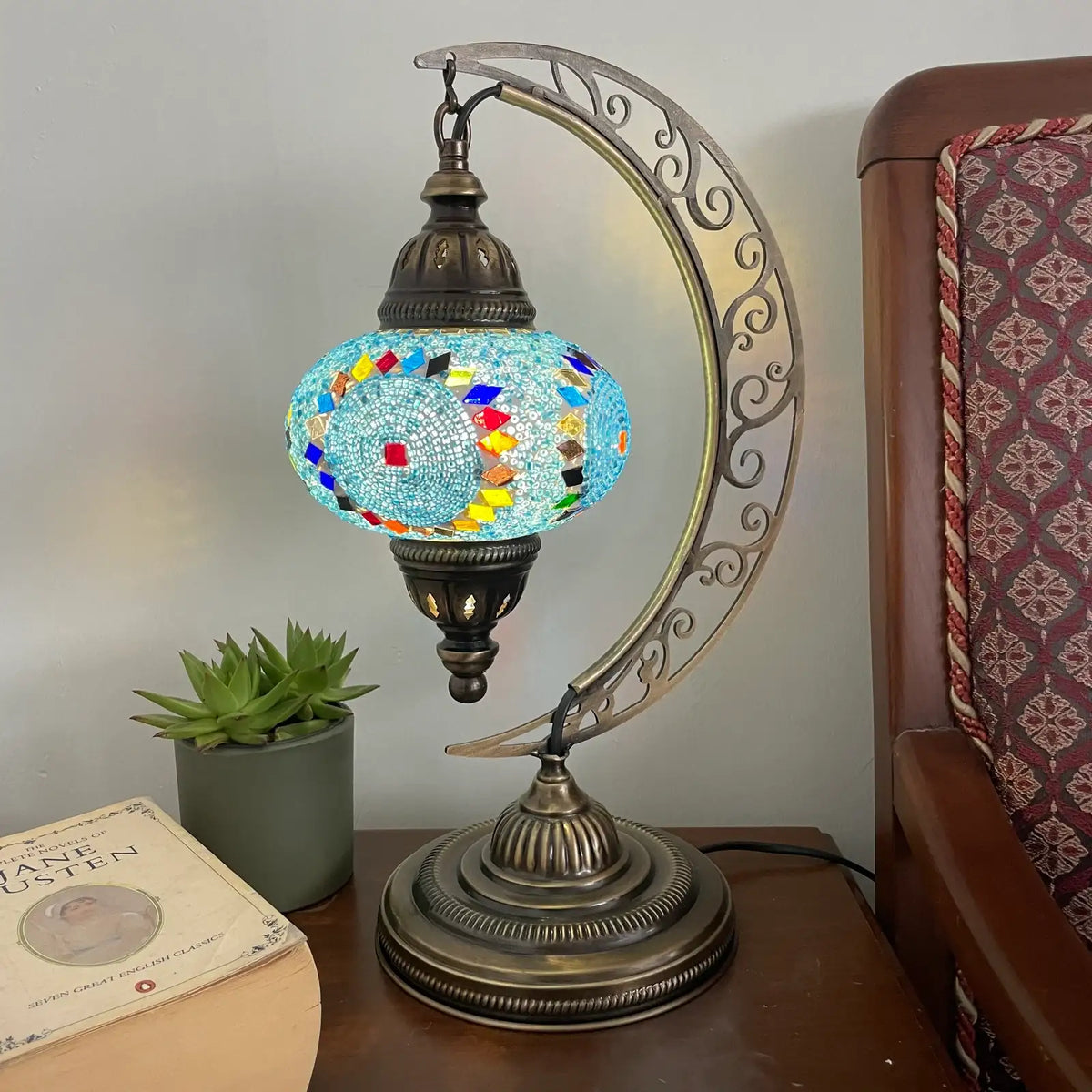 Turkish Mosaic Table Lamp Fixtures in Metal