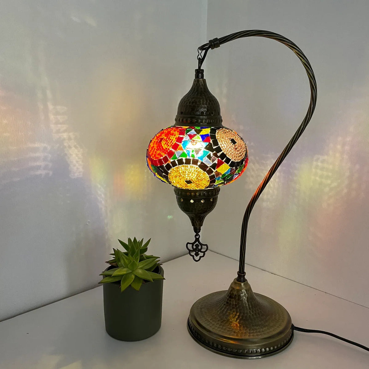 Turkish Mosaic Table Lamp Fixtures in Metal