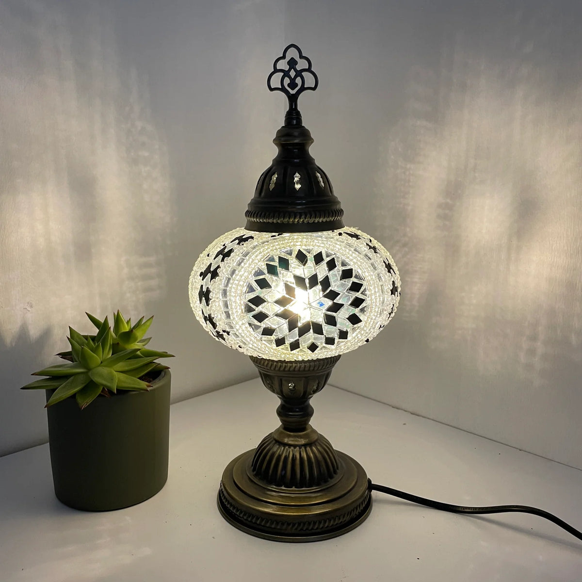 Turkish Mosaic Table Lamp Fixtures in Metal