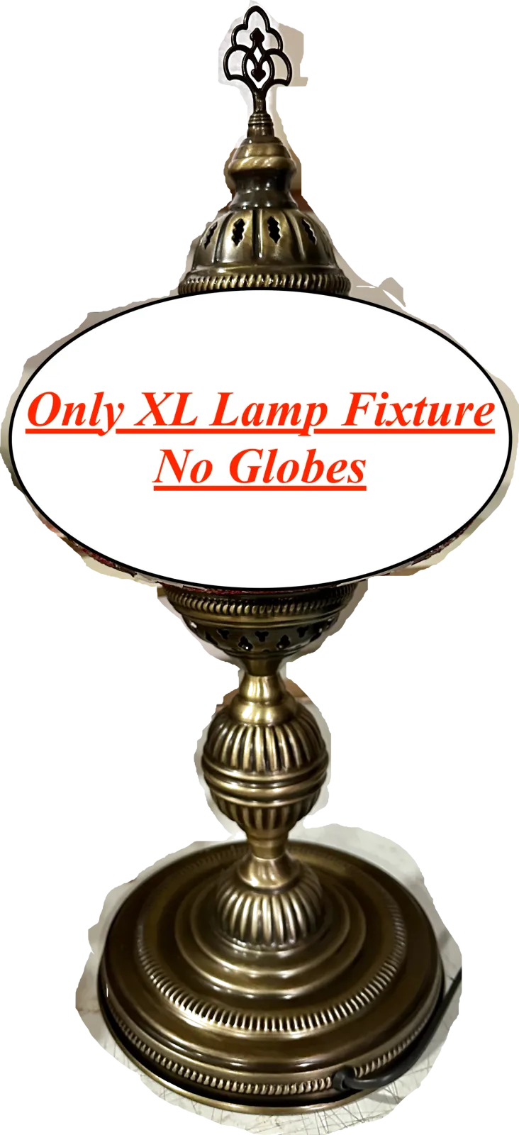 Turkish Mosaic Table Lamp Fixtures in Metal, Table Lamp for XL Globe