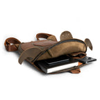 Turtle-Shaped Leather Backpack in Dark Jade, 11.5-Inch Handmade Design with Adjustable Straps and Zipper Closure