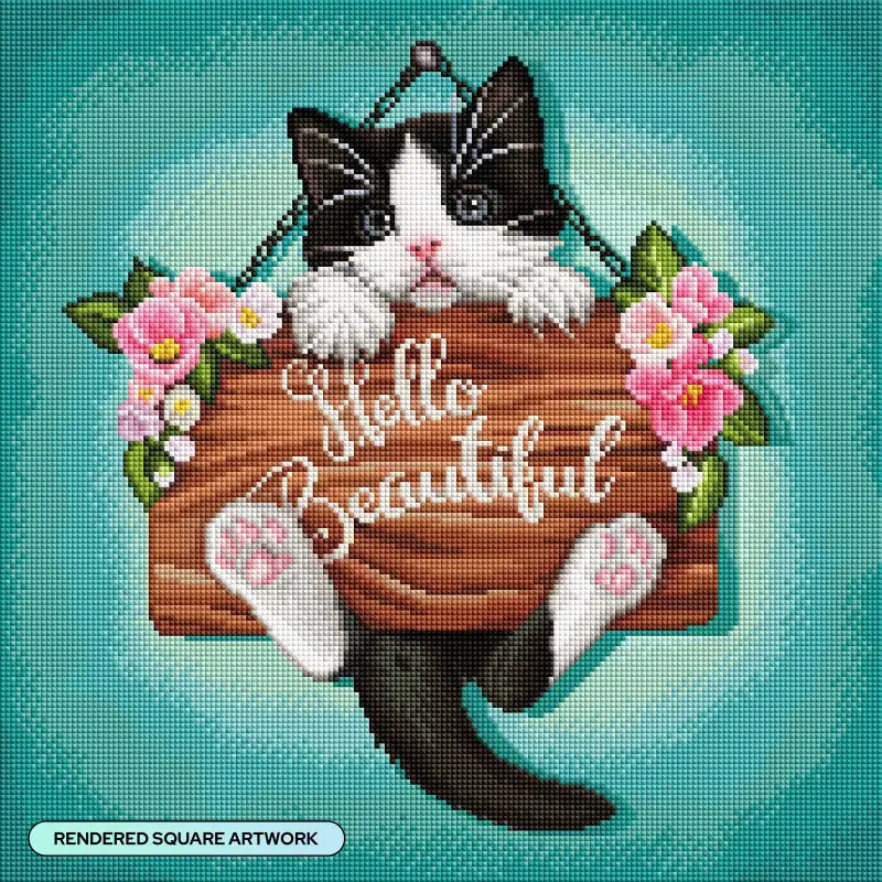 Tuxedo Kitten Diamond Painting Kit