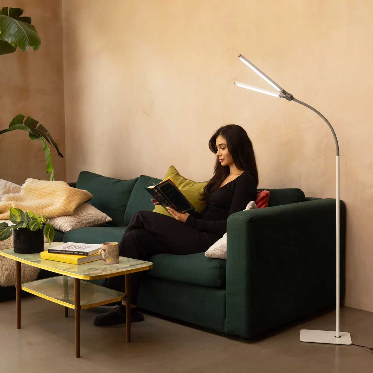 Twin-Shade LED Floor Lamp