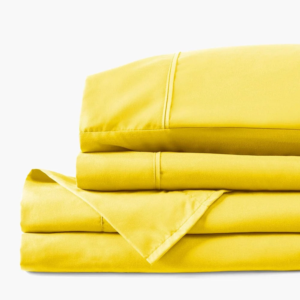 Twin Size Sheet Set with Fitted Sheet, Flat Sheet and Envelope-Closure Pillowcase · Multiple bed-size from Twin through Sp