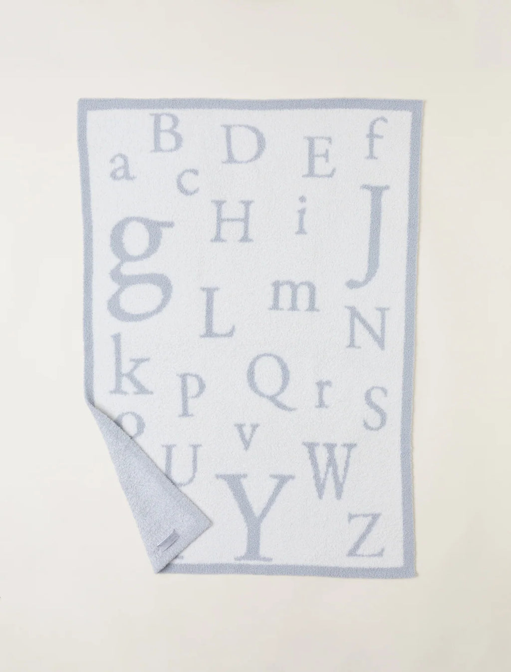 Ultra-Soft ABC Blanket in a Medium Weight Knit, 30 x 40 Inches, Ocean / Cream-30" x 40"