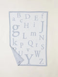 Ultra-Soft ABC Blanket in a Medium Weight Knit, 30 x 40 Inches, Ocean / Cream-30" x 40"
