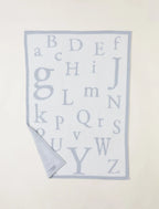 Ultra-Soft ABC Blanket in a Medium Weight Knit, 30 x 40 Inches, Ocean / Cream-30" x 40"