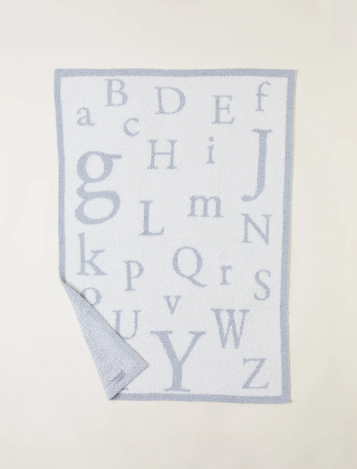 Ultra-Soft ABC Blanket in a Medium Weight Knit, 30 x 40 Inches, Ocean / Cream-30" x 40"