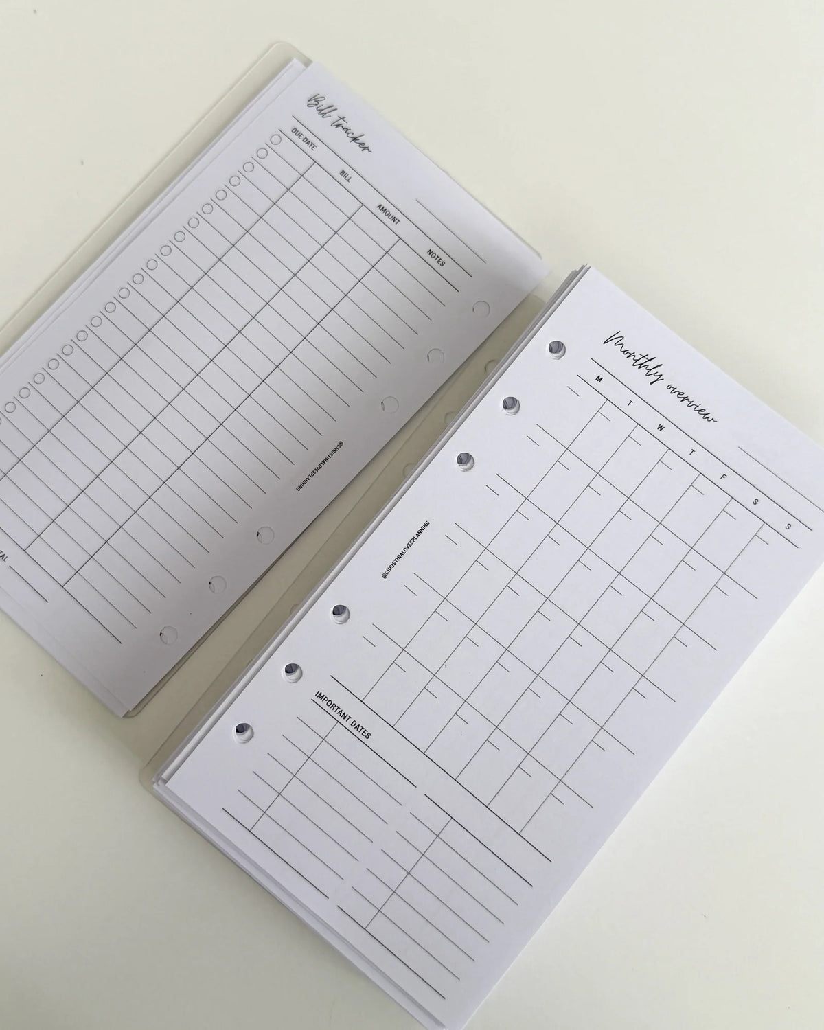 Undated Budget Planner Inserts in Personal Size