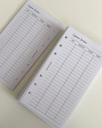 Undated Budget Planner Inserts in Personal Size