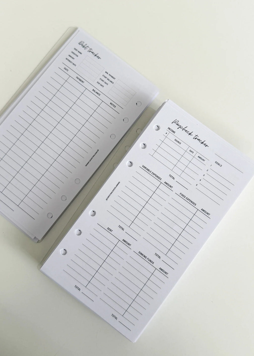 Undated Budget Planner Inserts in Personal Size