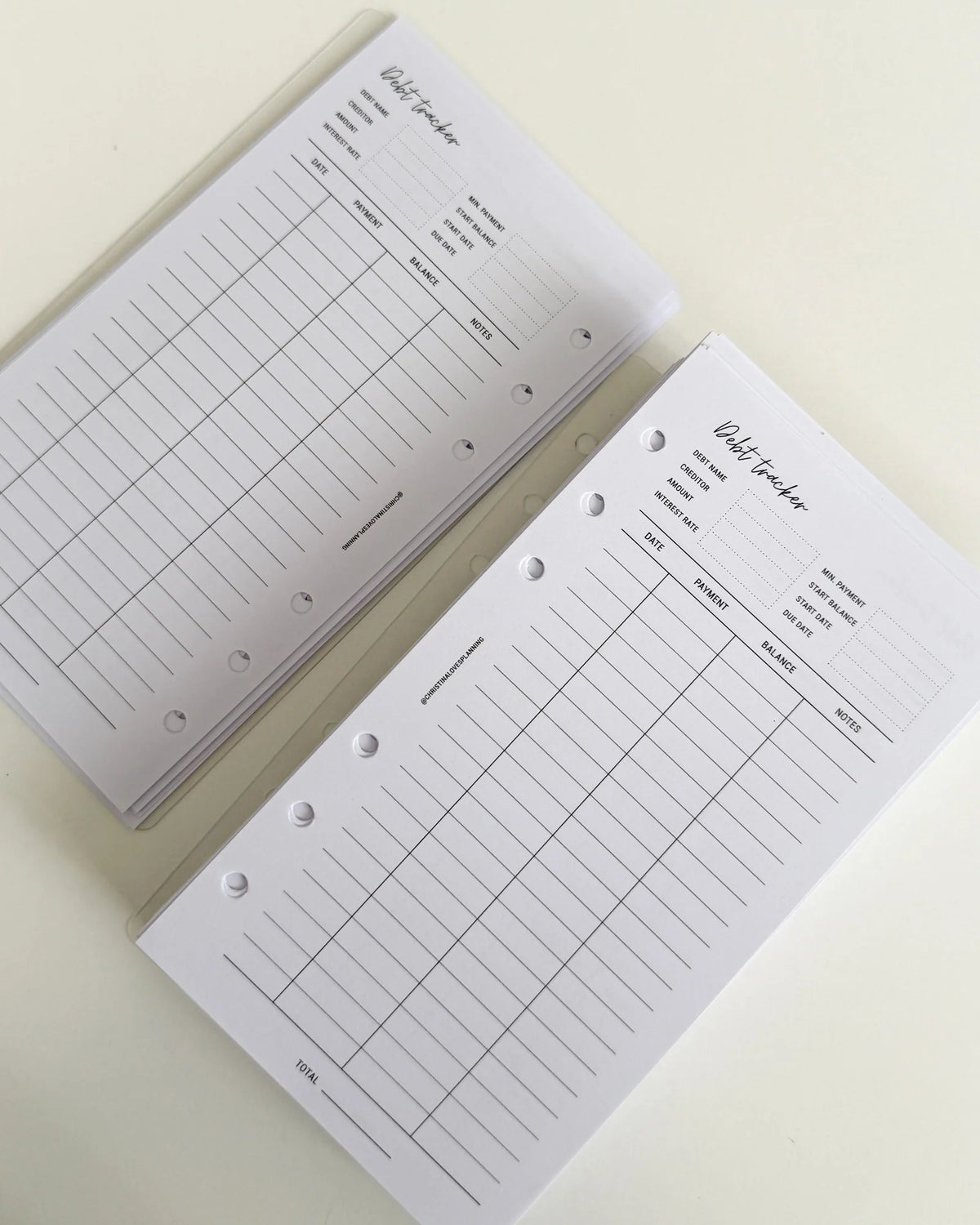 Undated Budget Planner Inserts in Personal Size