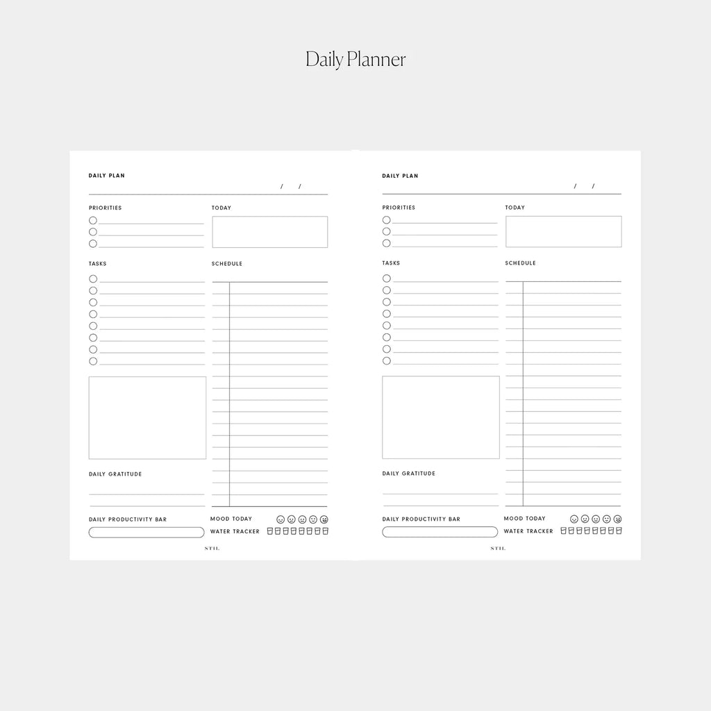 Undated Daily Planner Insert