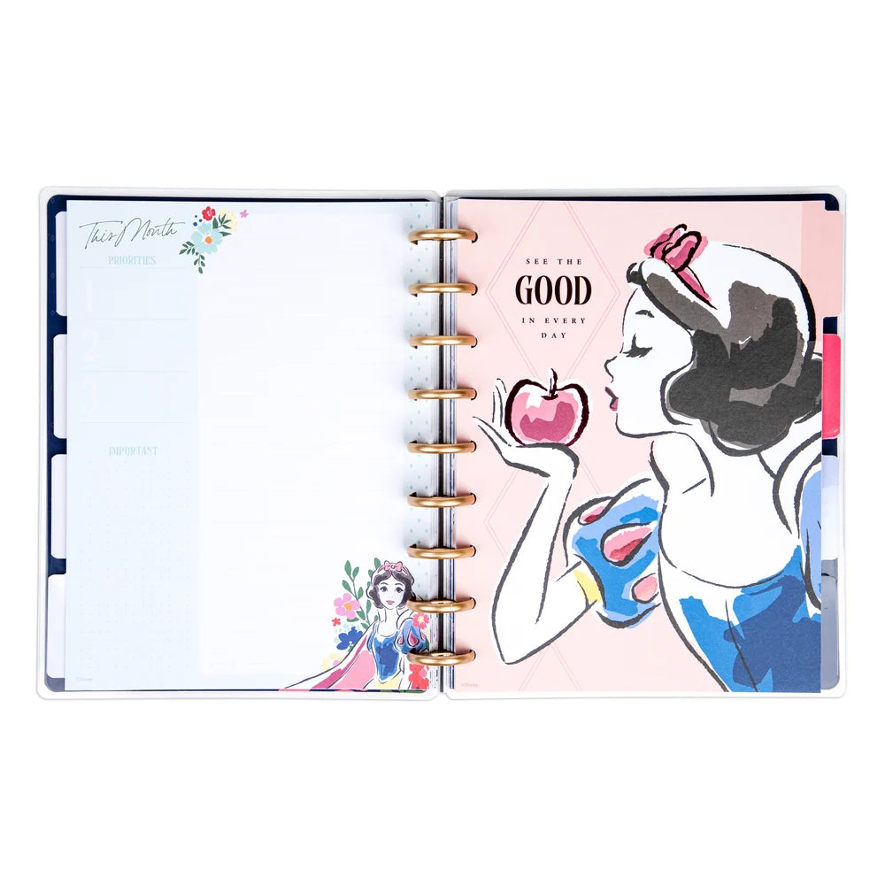 Undated Disney Snow White Classic Planner with 12-Month Vertical Weekly Layout and Disc-Bound Customization