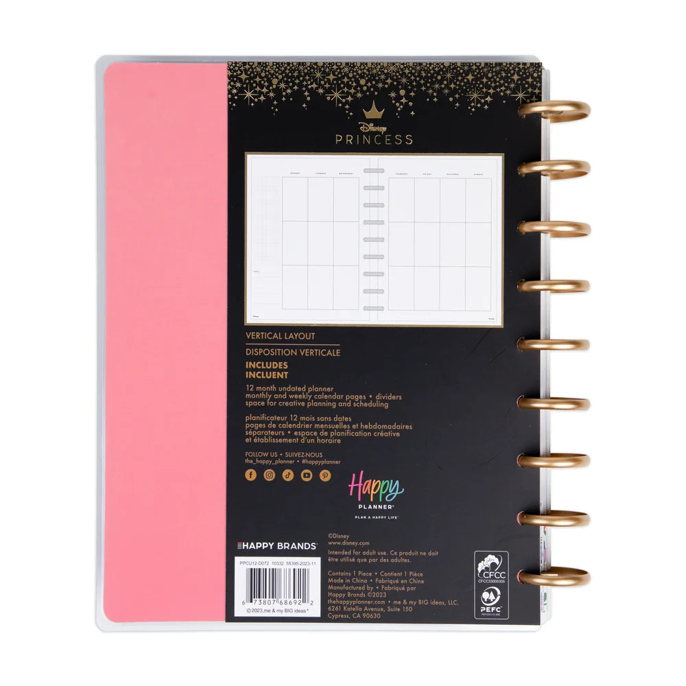 Undated Disney Snow White Classic Planner with 12-Month Vertical Weekly Layout and Disc-Bound Customization