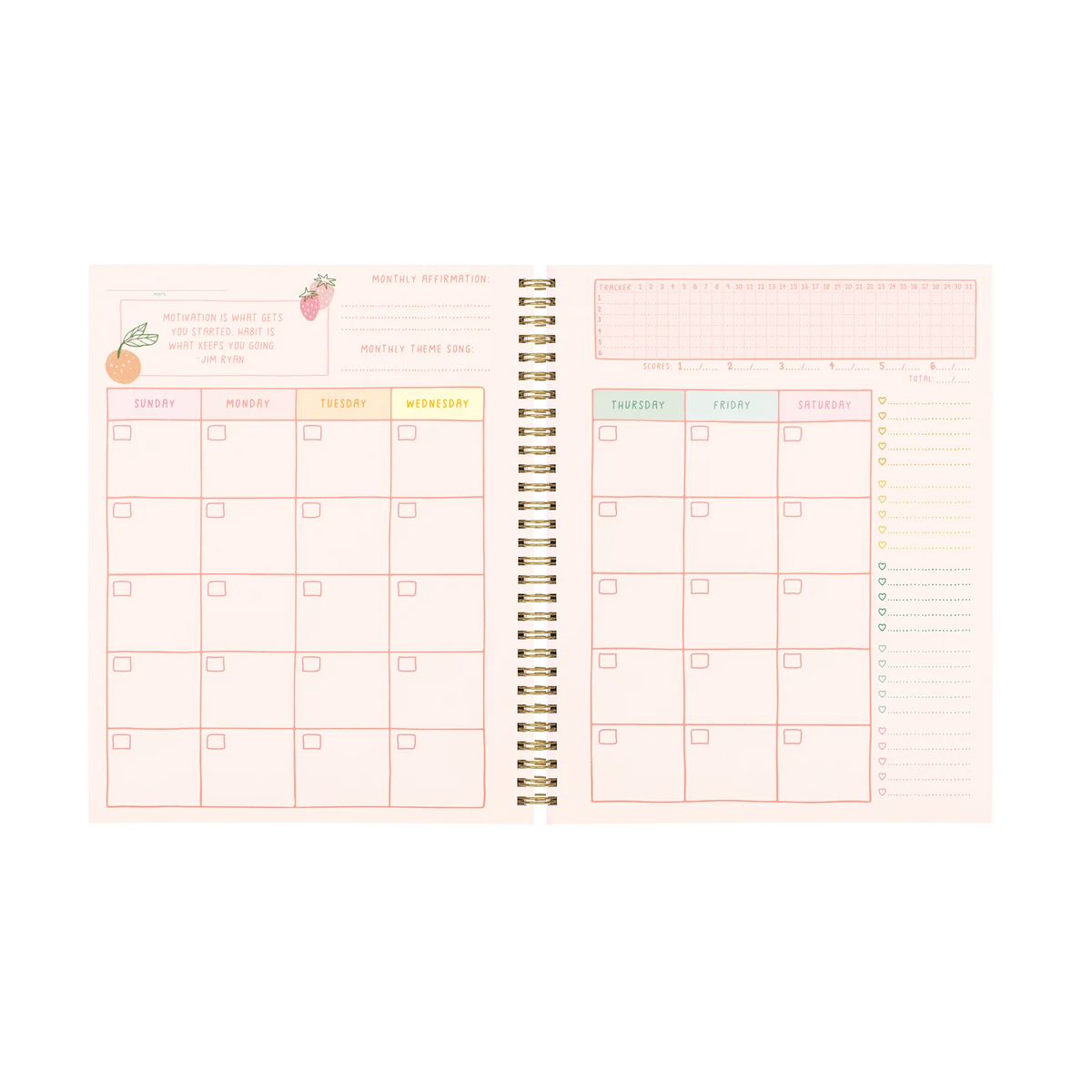 Undated Goal Setting Planner