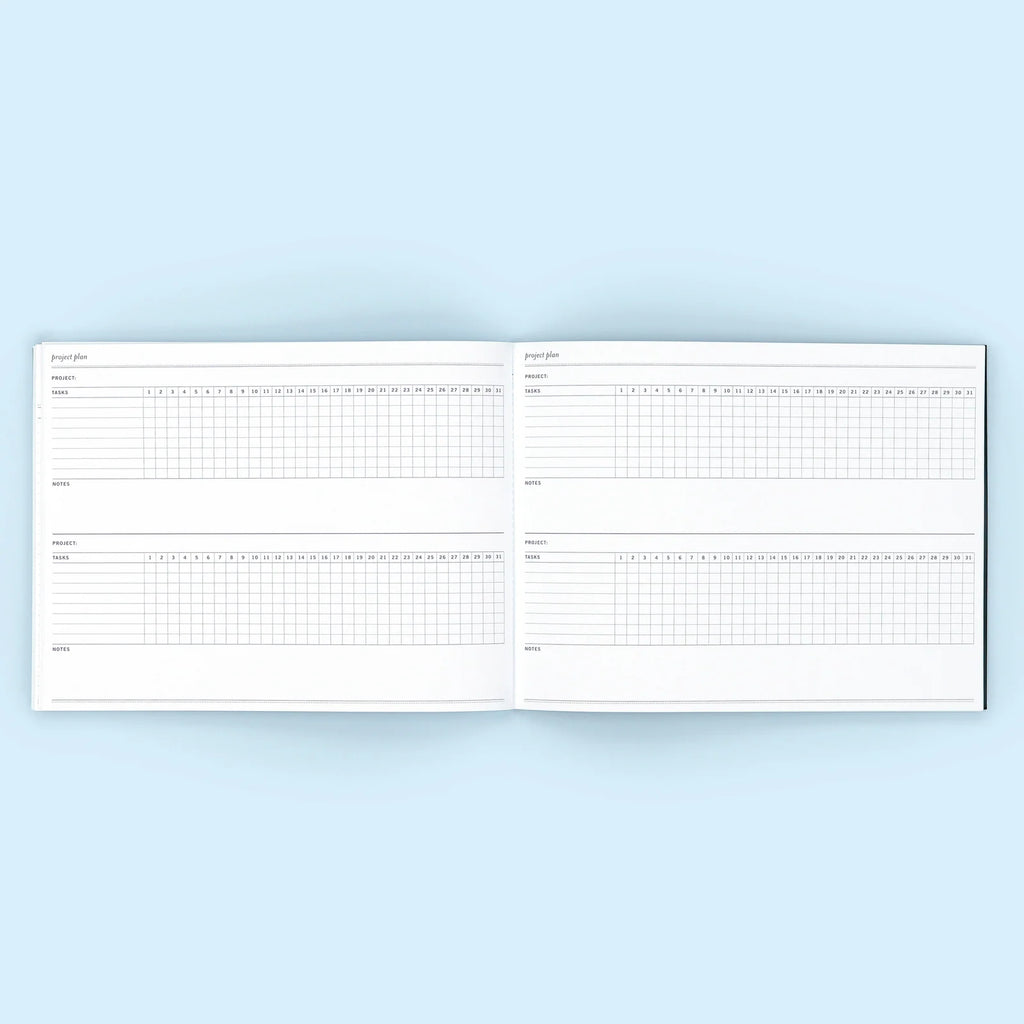 Undated Project Planner with Flexible Category Sections for Organizing Work Projects and Long-Term Goals