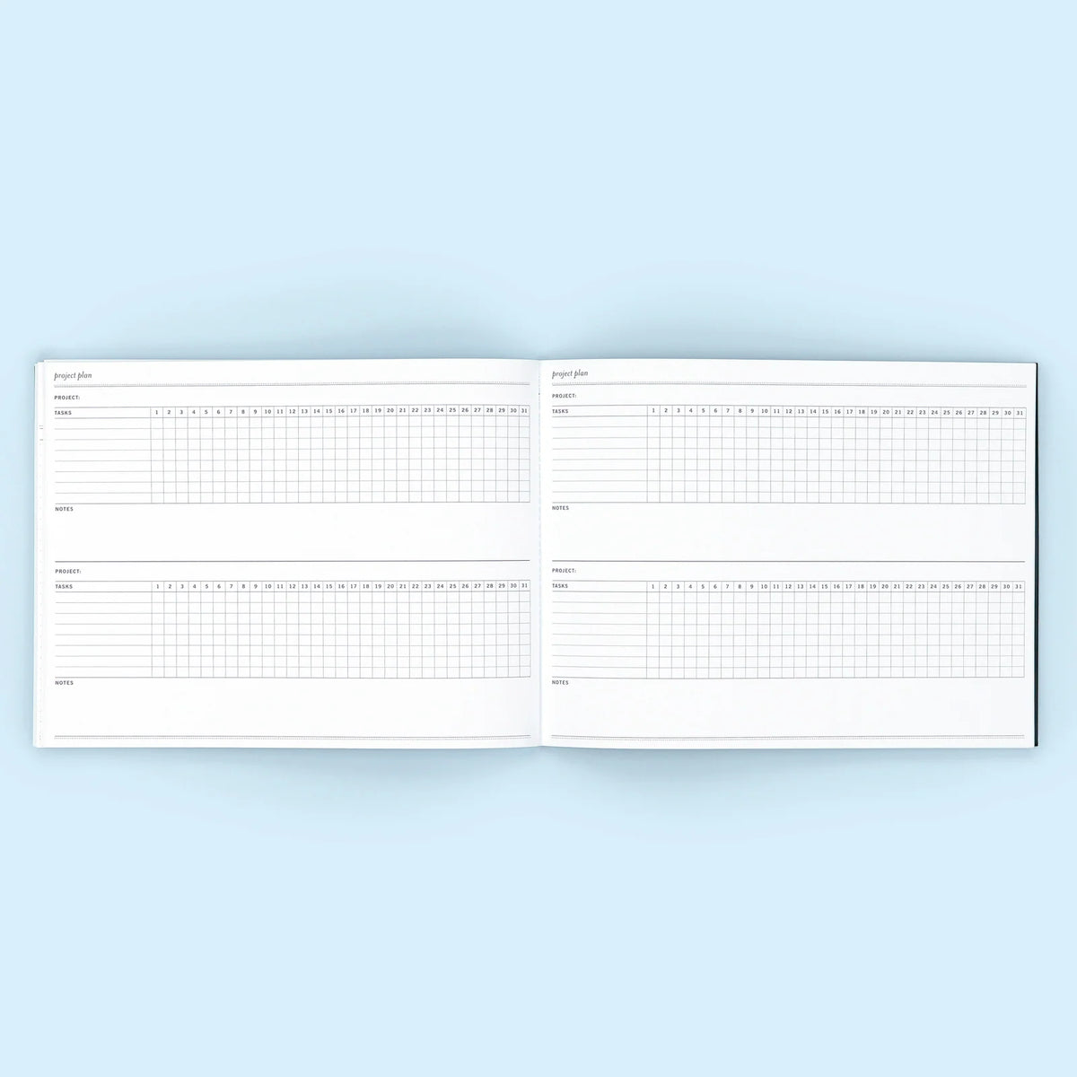 Undated Project Planner with Flexible Category Sections for Organizing Work Projects and Long-Term Goals